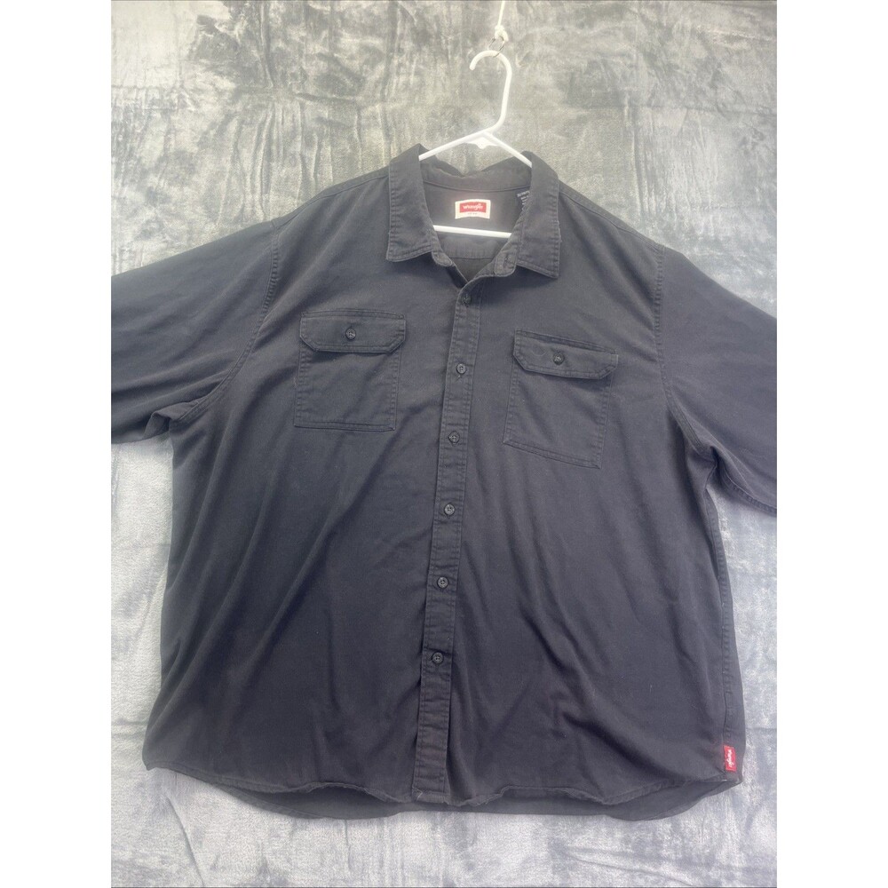 Wrangler Shirt Mens 3XL Black Long Sleeve Western Button Up Vintage Style Cowboy